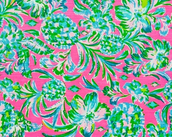 Fabric “Pink & Green ” # 94 -  Dobby Cotton