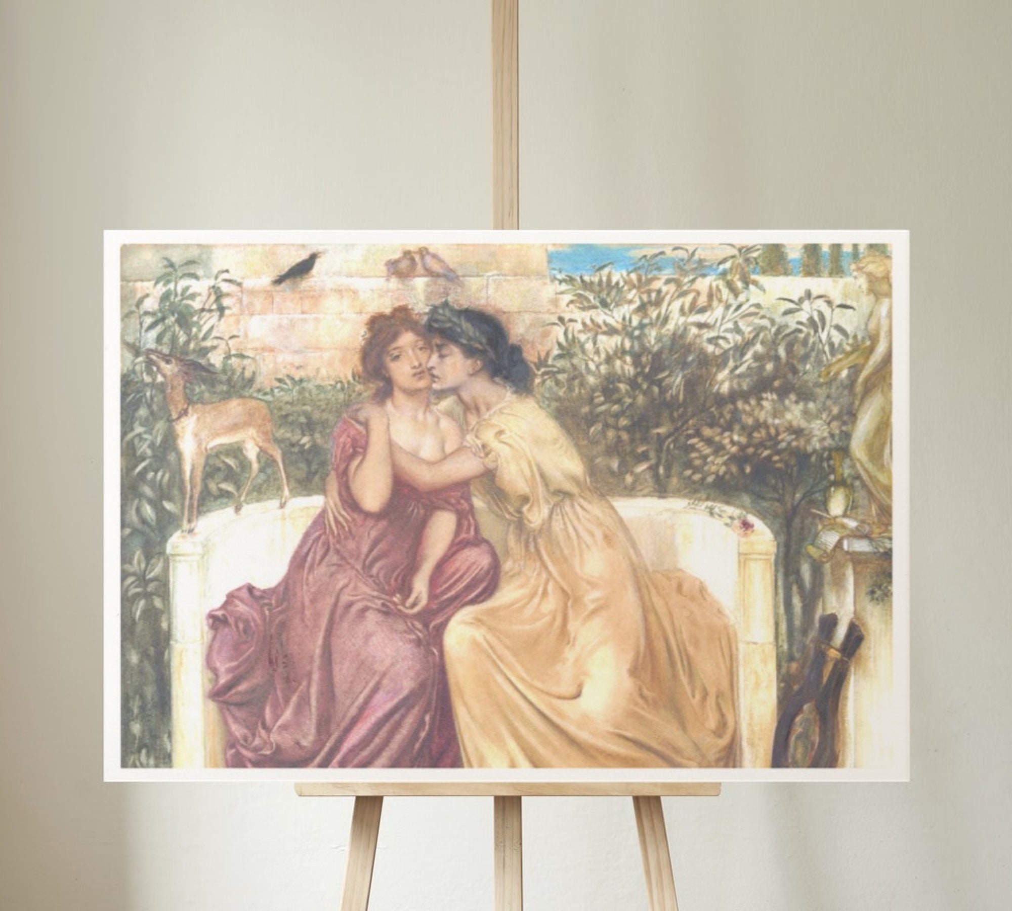 Sappho and Erinna in the Garden Print Sapphic Wall Art WLW Etsy UK