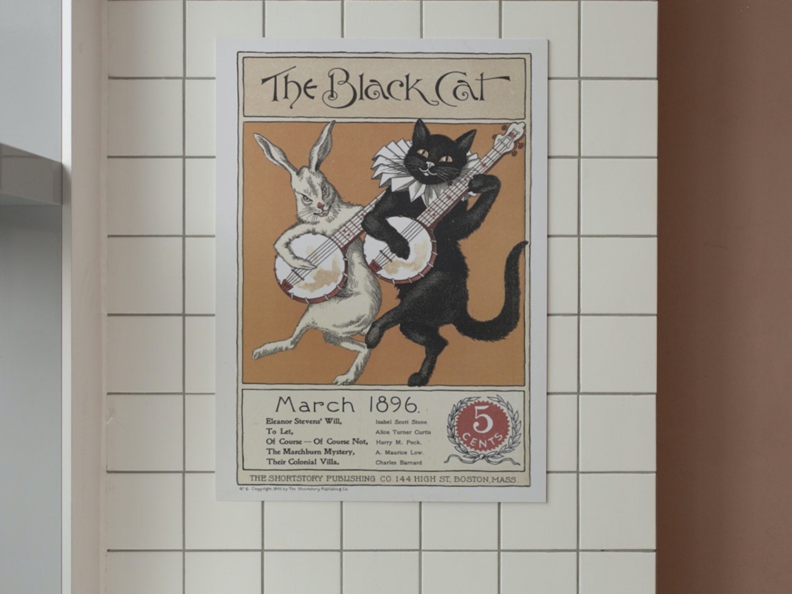 The Black Cat 1896 Print, Magazine Cover Poster, Vintage