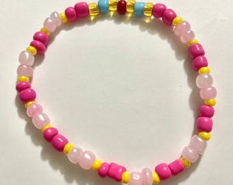 Princess Peach Beaded Bracelets - Etsy