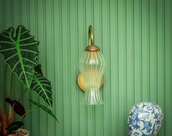 Vintage inspirierte Glas Wandleuchte, Wand Leuchte, Mid Century moderne Wandleuchte, Flur Wandleuchte, Glas Wandleuchte