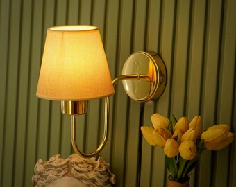 Wall Sconce, Gold Finish Wall Light, Vintage Inspired Wall Lamp, Mid Century Modern Wall Lamp, Bedside Wall Lighting, Wall Light Fixture