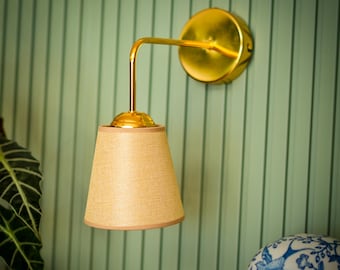 Aplique de pared dorado, lámpara de pared de inspiración vintage, lámpara de pared moderna de mediados de siglo, iluminación de pared para cabecera, aplique de pared