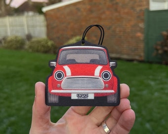 Classic Mini Car Air Freshener, Choose the colour, Personalised, Car Gift