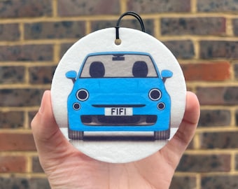 500 Car Charm (Air Freshener) Choose the colour, Add your numberplate - Personalised Car Gift