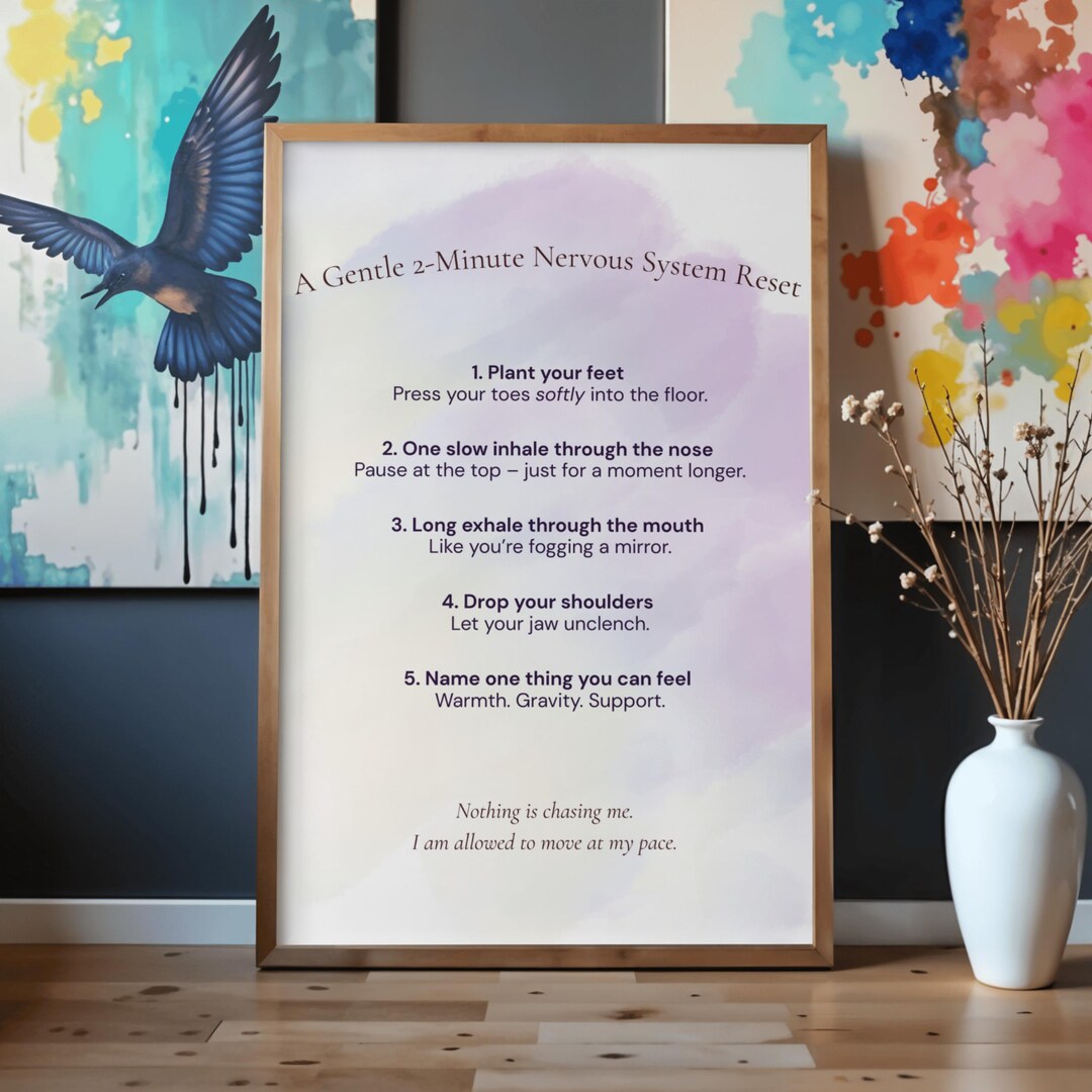 Gentle Nervous System Reset Poster | Somatic Breathing Wall Art ...