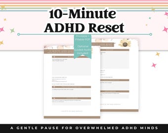 10-Minute ADHD Reset | Brain Dump Printable with Guided Audio (Digital Download)