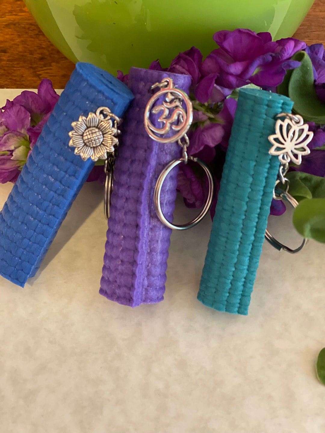 5 Yoga Mat Keychains Etsy