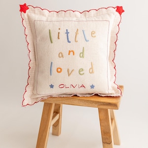Personalized Linen Baby Pillowcase: Custom Embroidered Nursery Decor