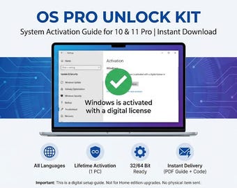 PC Unlock Kit: Activation Guide for Win 10/11 Pro Systems (Digital Delivery)