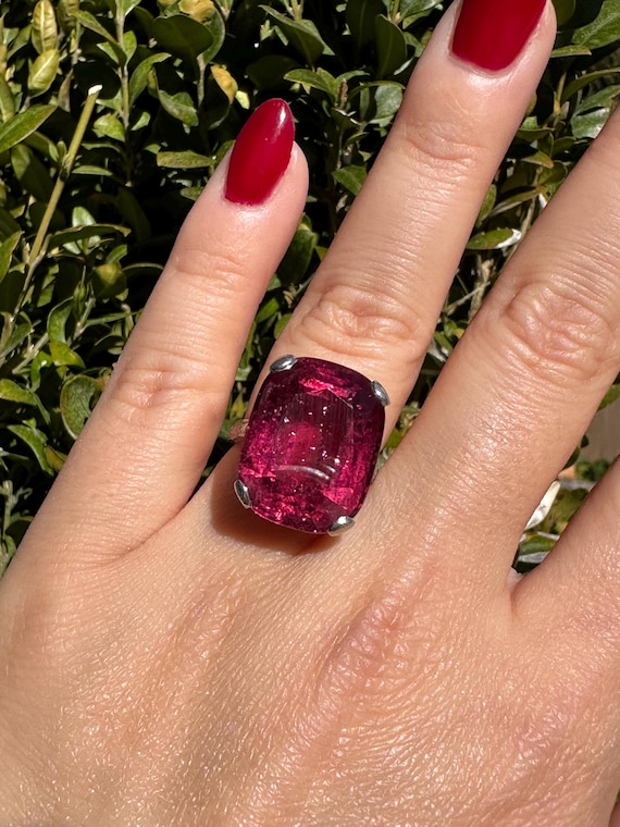 Art Deco Rubellite ring - image 1