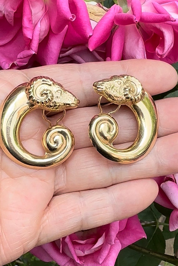 Vintage rams head earrings