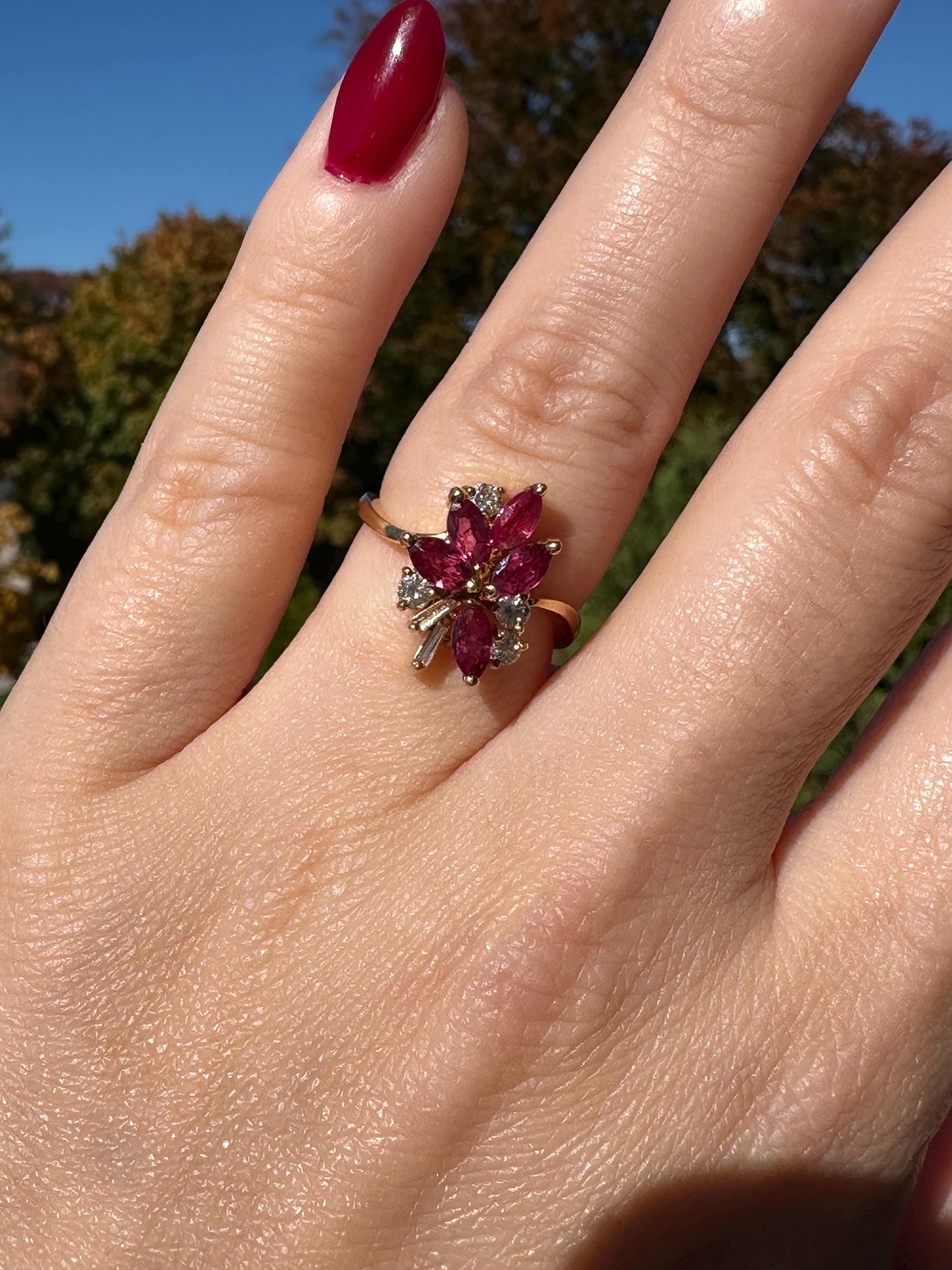Pinterest Ruby Diamond Rings Ruby and Diamond Ring - Etsy