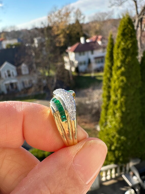 diamond and emerald ring - image 5