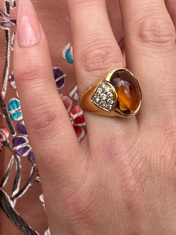 Citrine and diamond ring - image 3