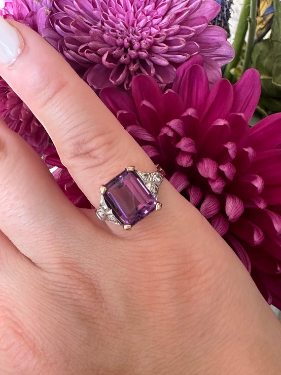 Antique amethyst and diamond ring