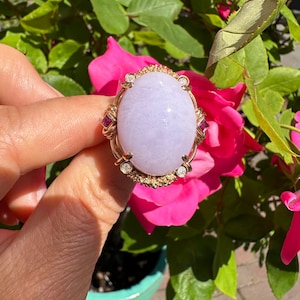 purple jade cocktail ring