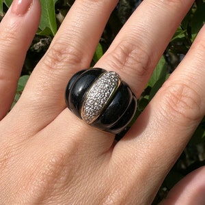 vintage onyx diamond ring