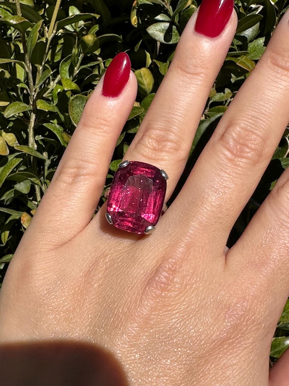 Art Deco Rubellite ring - image 3