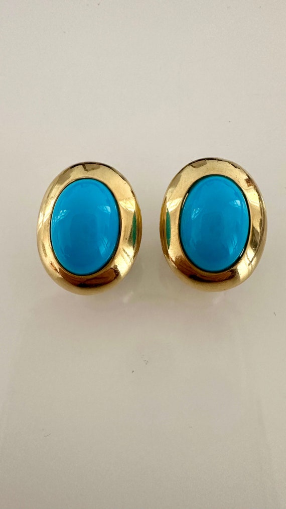 Turquoise gold earrings