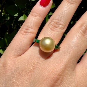 south sea golden pearl ring