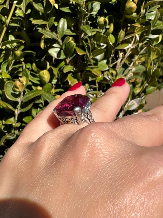 Art Deco Rubellite ring - image 4
