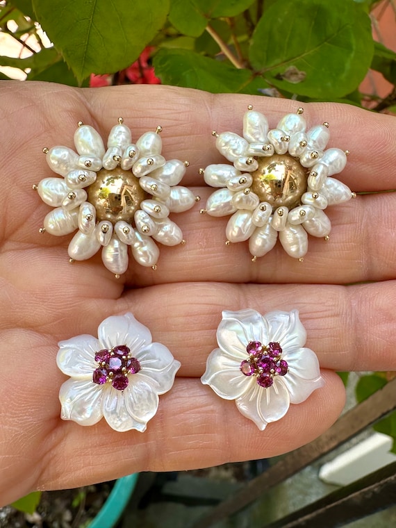 Sunburst Pearl earrings - image 3