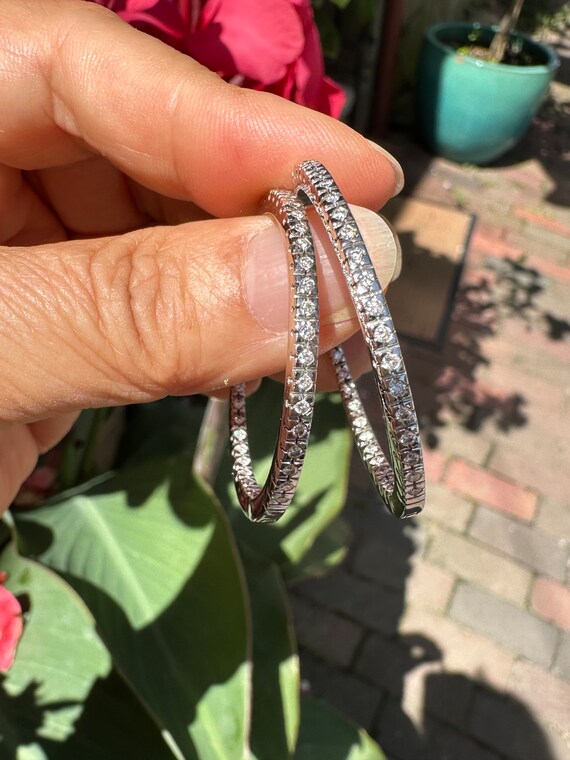 inside out diamond hoops - image 3