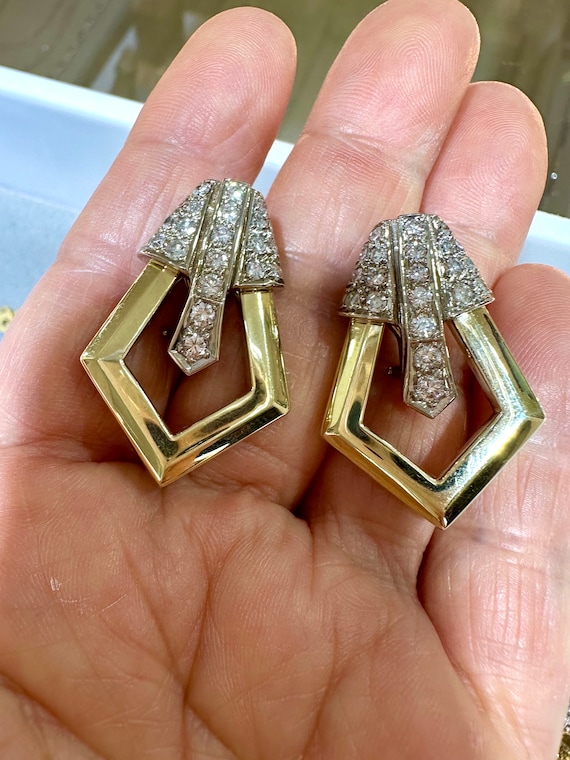retro style diamond earrings