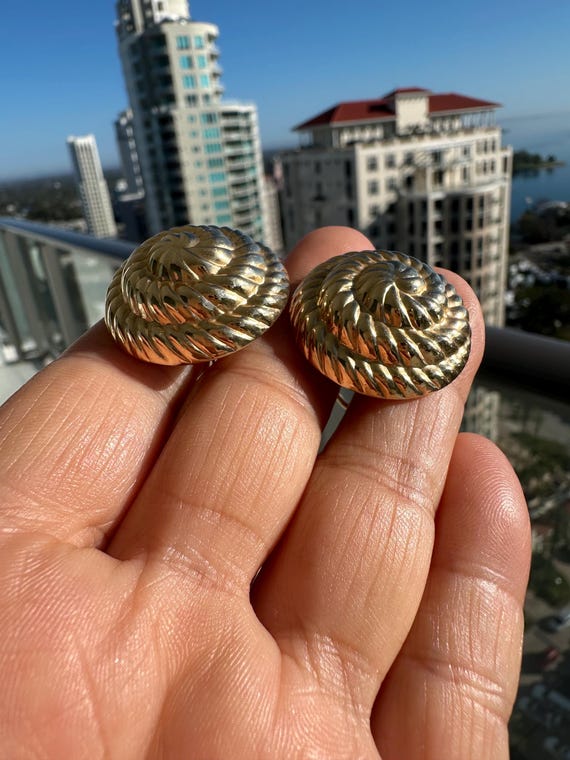 vintage button earrings - image 2