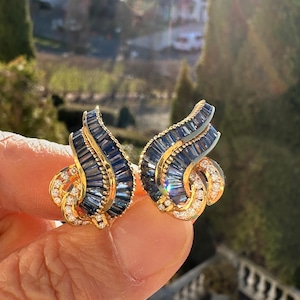 vintage sapphire and diamond earrings