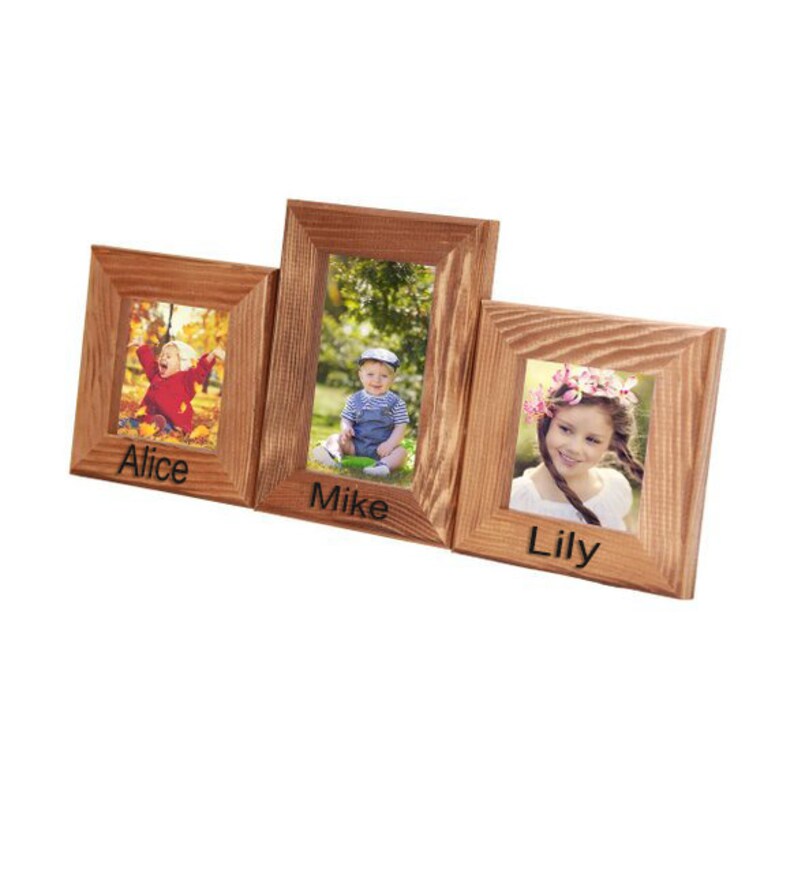 Personalized Family Photo Frame Wood Frame Solid Oak Picture Etsy