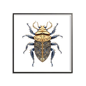 Beetle Steampunk Art, Set of 3, Industrial Art, Mechanical Art, Contemporary, Modern Art, Art Prints, Art Prints Downloads, Wall Art Prints