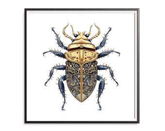 Beetle Steampunk Art, Set of 3, Industrial Art, Mechanical Art, Contemporary, Modern Art, Art Prints, Art Prints Downloads, Wall Art Prints
