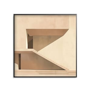Abstract Architecture Wall Art – Modern Building Print, Geometric Cityscape, Contemporary Home Decor, Minimalist Urban Artwork