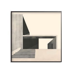 Abstract Architecture Wall Art – Modern Building Print, Geometric Cityscape, Contemporary Home Decor, Minimalist Urban Artwork