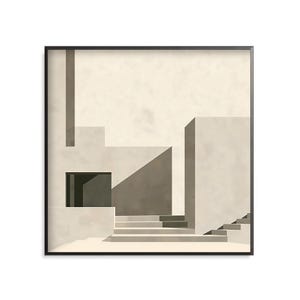 Abstract Architecture Wall Art – Modern Building Print, Geometric Cityscape, Contemporary Home Decor, Minimalist Urban Artwork