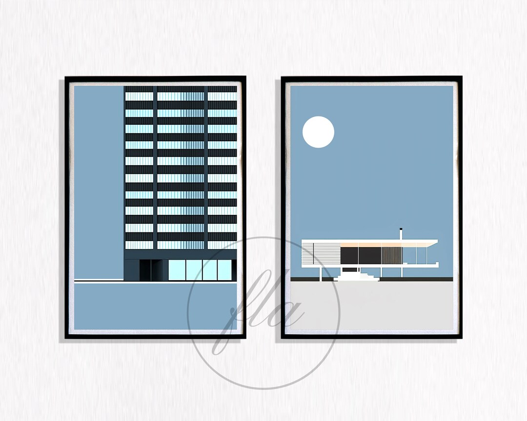 Architecture Contemporary Wall Art, Set of 2, Wall Art, Minimalist ...