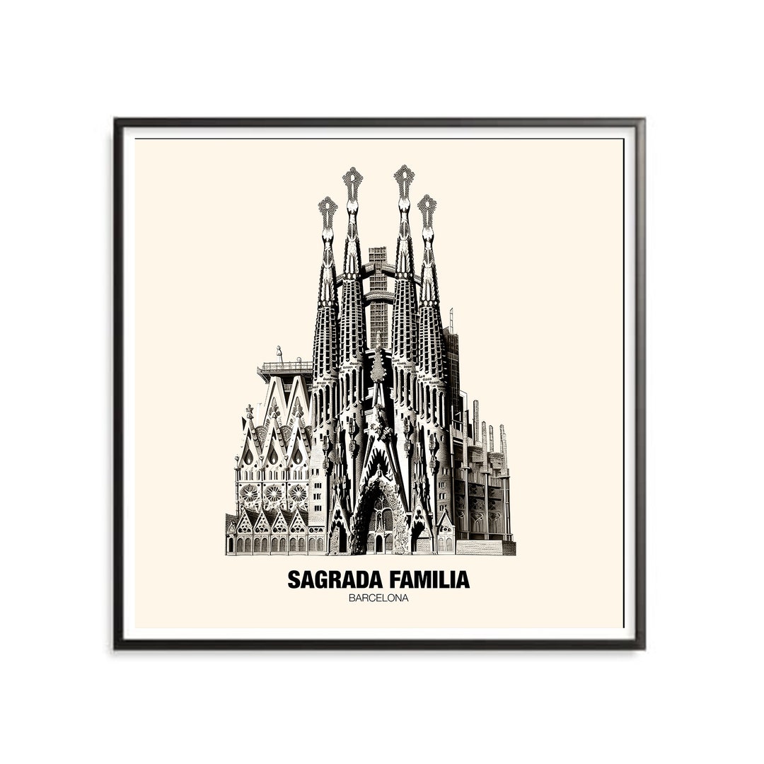 Sagrada Familia Art Print Barcelona Landmarks Spain City - Etsy