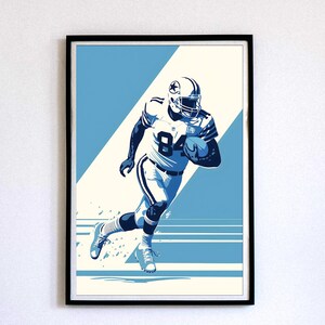 Retro NFL Football Wall Art – Vintage Sports Decor, Football Illustration, Retro Football Print, Classic Football Artwork, Unique Home Decor