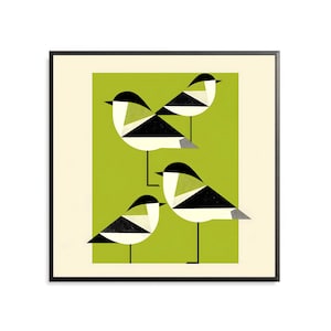 Retro Bird Wall Art – Vintage Bird Print, Mid-Century Modern Art, Colorful Bird Illustration, Abstract Animal Decor, Nature Lover Gift