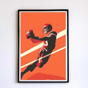 Retro NFL Football Wall Art – Vintage Sports Decor, Football Illustration, Retro Football Print, Classic Football Artwork, Unique Home Decor