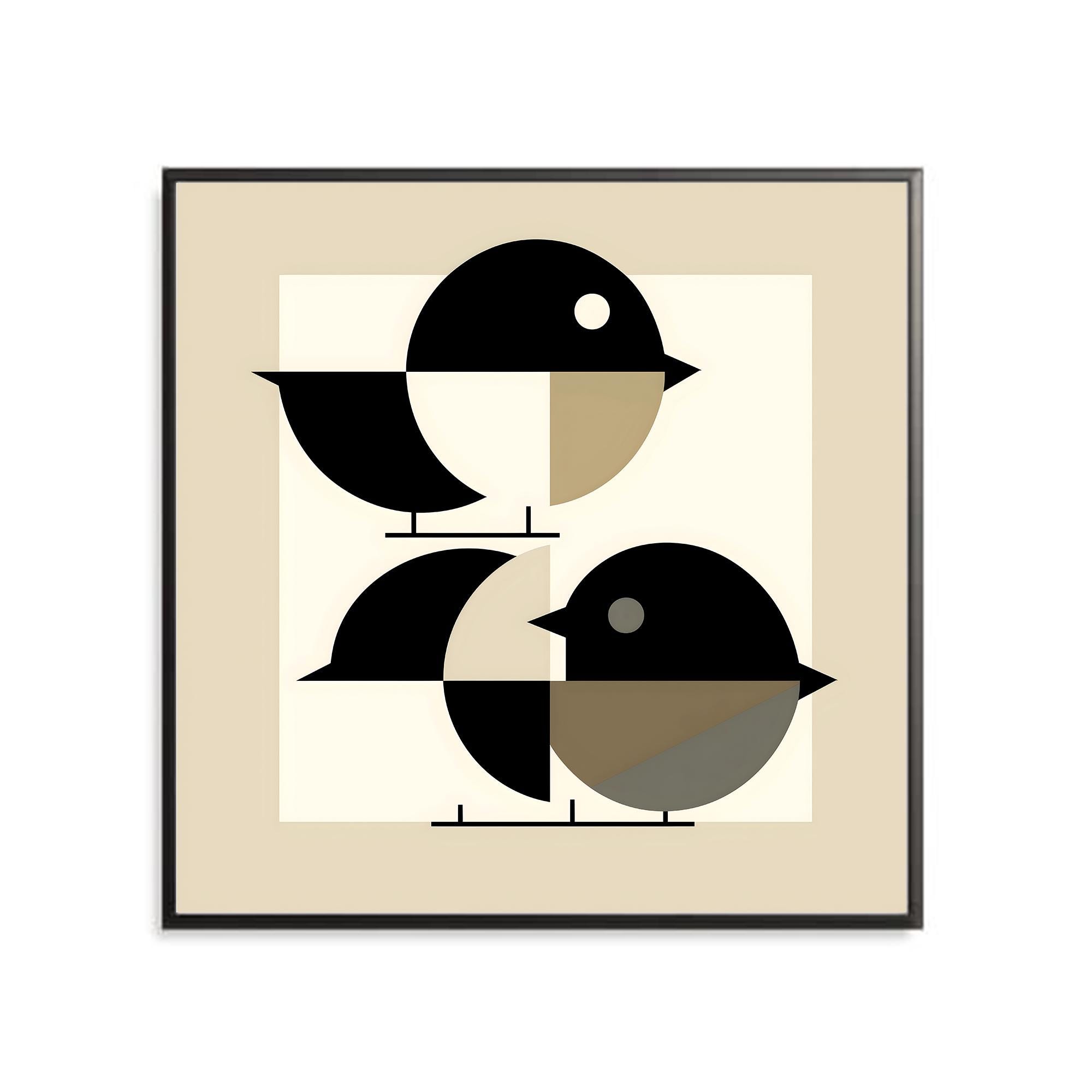 Retro Bird Wall Art – Vintage Bird Print, Mid-Century Modern Art, Colorful Bird Illustration, Abstract Animal Decor, Nature Lover Gift