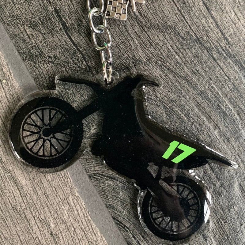 Personalized Dirt Bike Keychain