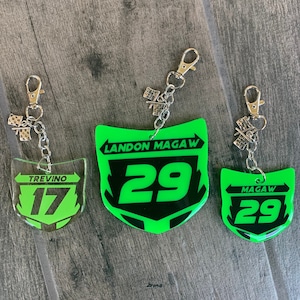 Number plate Motocross Dirt Bike Keychain (Multiple Sizes)