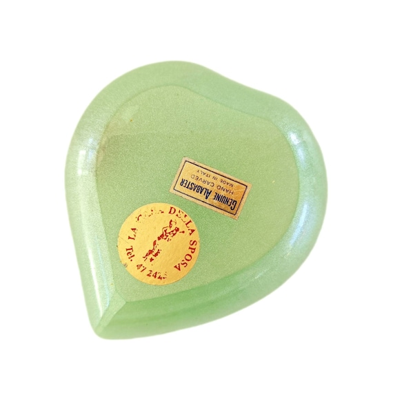 c1960s Italian Stone Box, Heart Shaped Solid Alab… - image 8