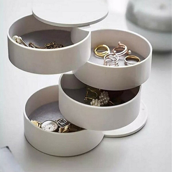 Jewelry Box 4 Tier Rotating Jewelry Organizer