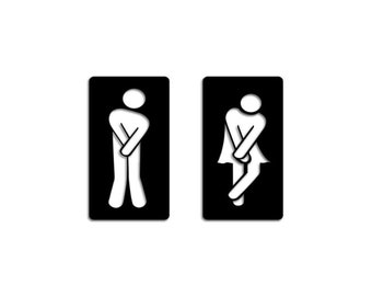 Humorvolles hölzernes Toiletten-Tür-Führungs-Zeichen