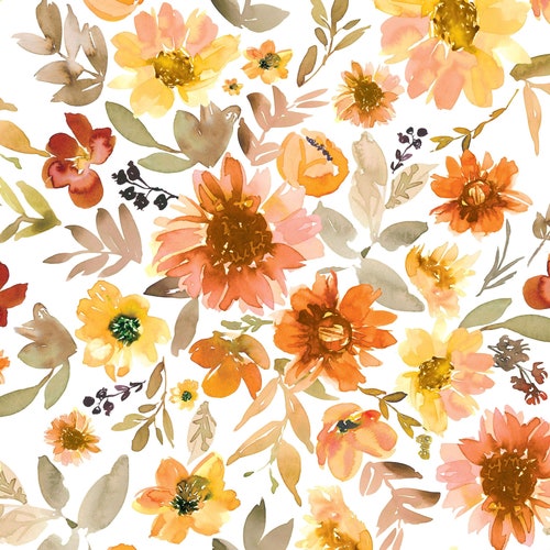 Sunflowers and Roses Fabric by the Yard. Quilting Cotton Etsy