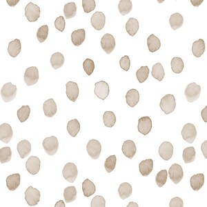 Soft Sisal Watercolor Dots Fabric, Beige, Gender Neutral Fabric